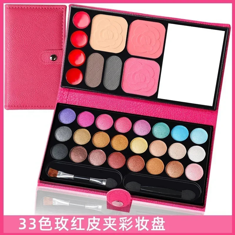 Kids Makeup Set with 33 Color Eyeshadow Blush Lipstick Mirror Portable Palette for Beginners