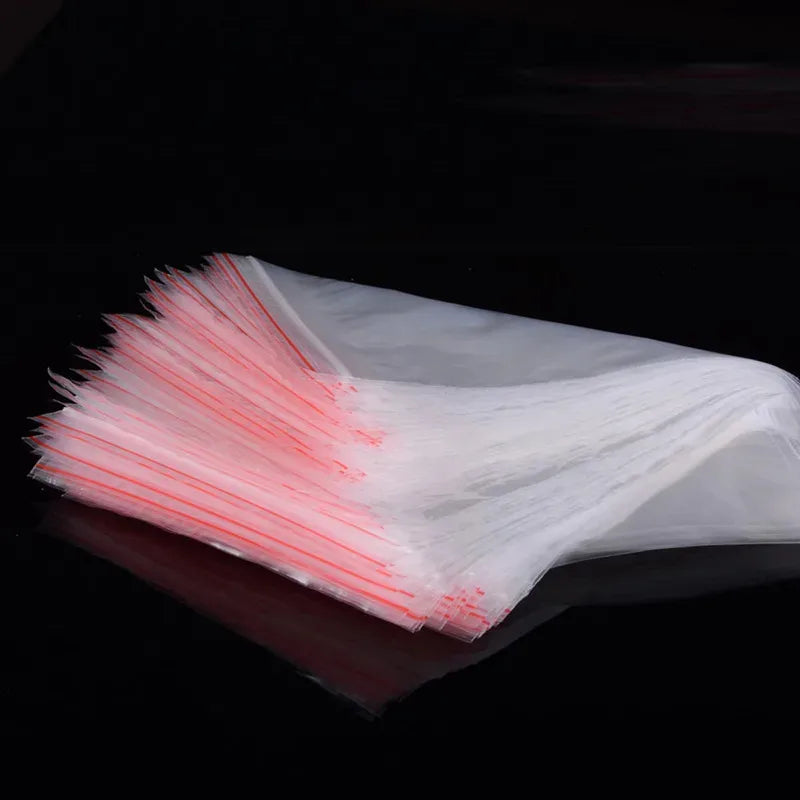 Clear Plastic Zip Lock Bags Assorted Sizes 100/200/300pcs Food Safe & Moistureproof