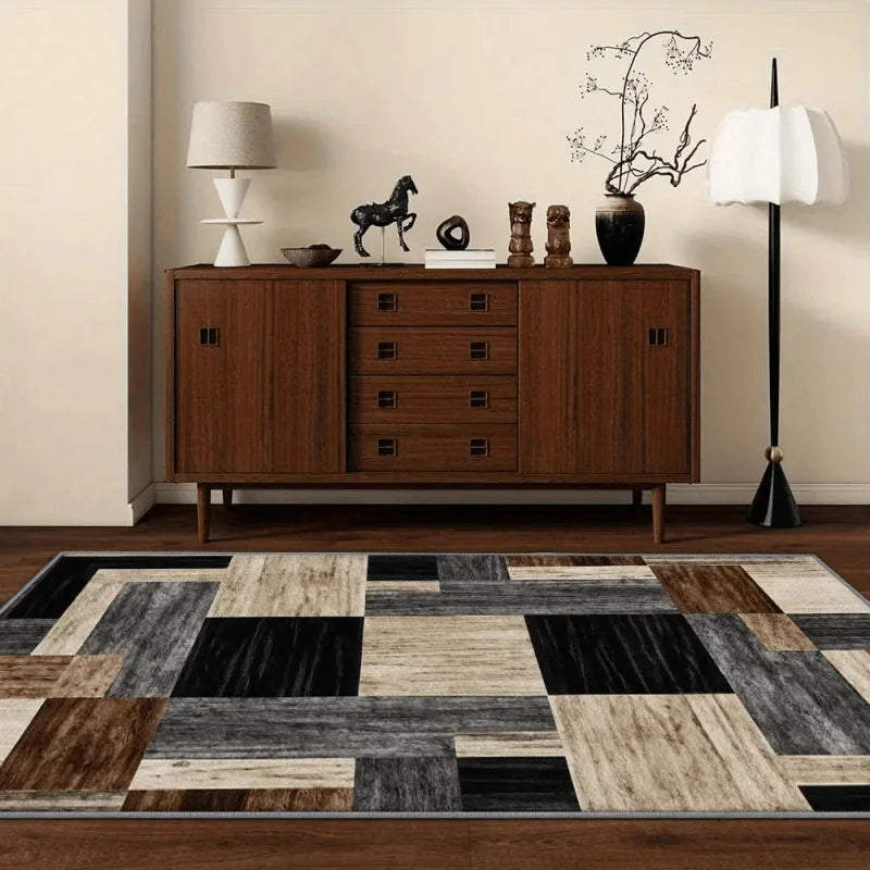 Geometric Area Rug Non-Slip Machine Washable Floor Carpet for Living Room