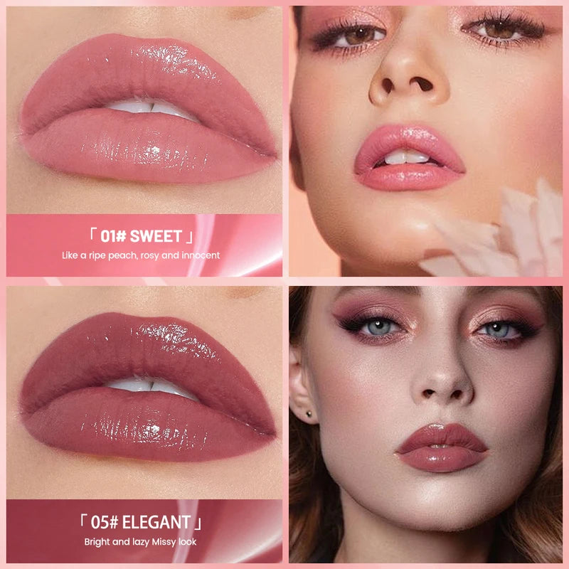 Long Lasting Lip Gloss with Hydrating Jelly Texture - 8 Colors for a Glossy, Translucent Finish