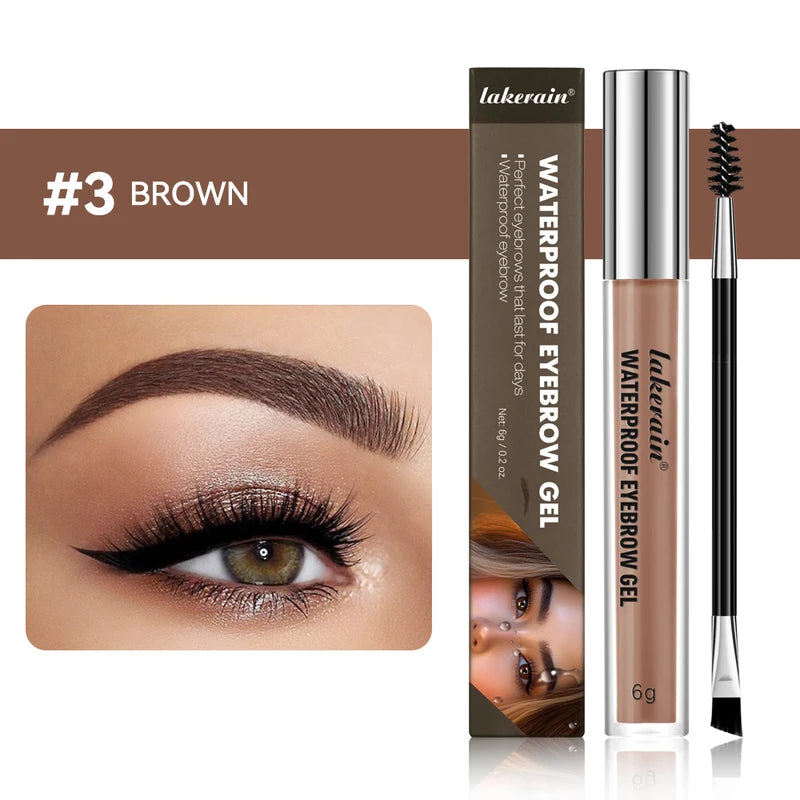 Waterproof Eyebrow Gel - Long-Lasting, Highly Tinted, Sweatproof, Double Head Makeup