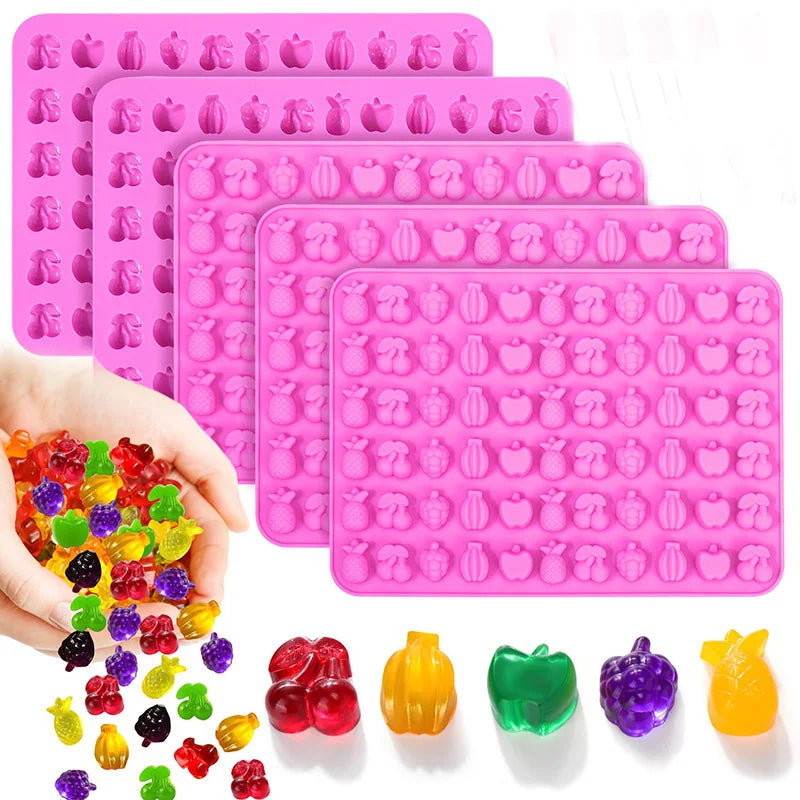 Silicone Fruit Snack Molds for Gummy Candy and Chocolate - BPA Free, Kids Safe