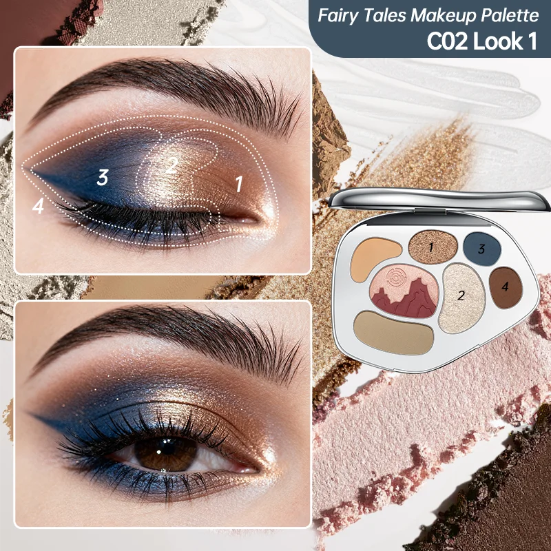 Full Face Makeup Palette with Eyeshadow, Highlighter & Contour - Color Variants