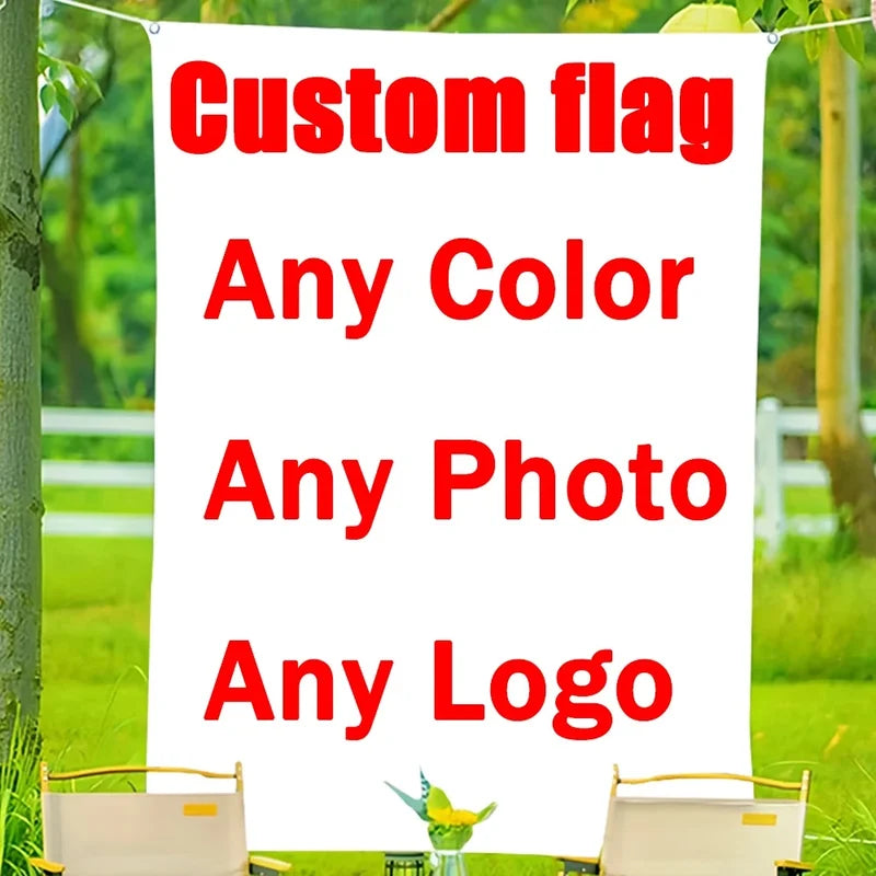 Personalized Flag Banner with Logo Custom Event Decoration Outdoor Indoor