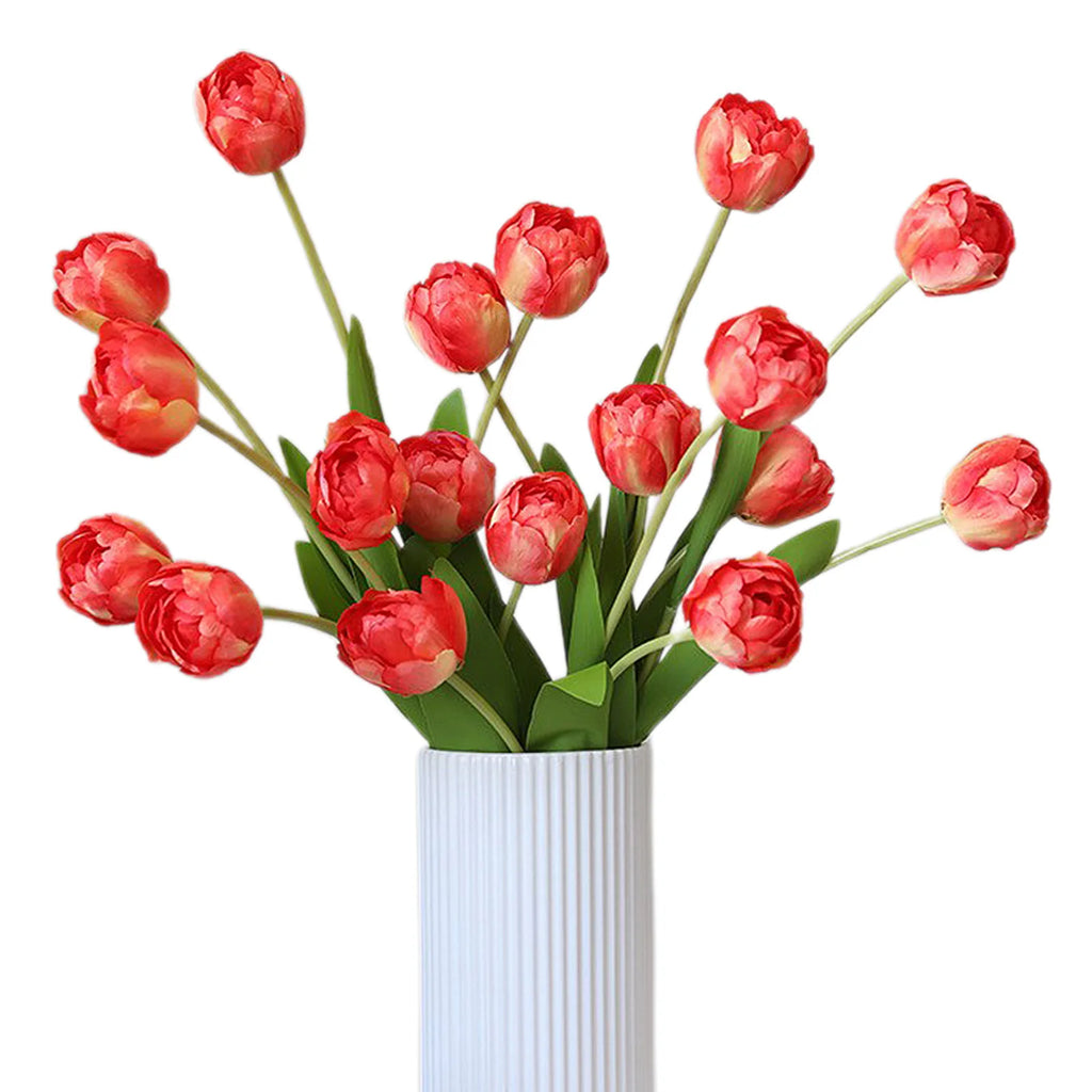 Artificial Tulip Flower Stems - Silk Cloth Floral Decor Set of 6