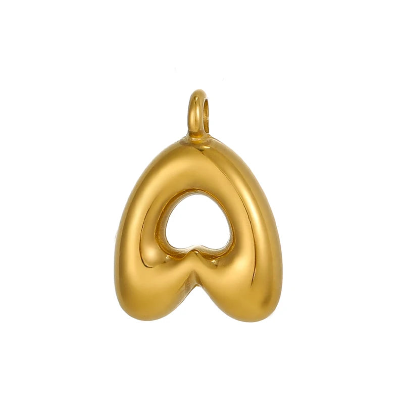 Stainless Steel Gold Plated Charms Bubble Letter Pendant DIY Jewelry Accessories