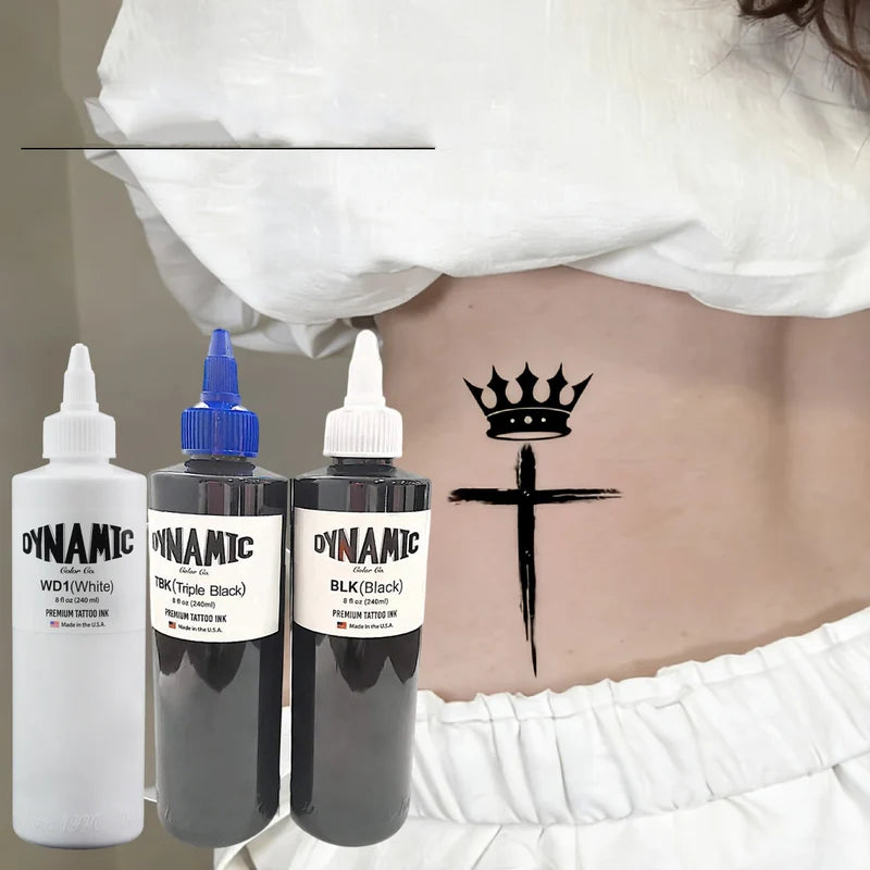 8oz Professional Black Tattoo Ink - Permanent Skin Body Art Pigment