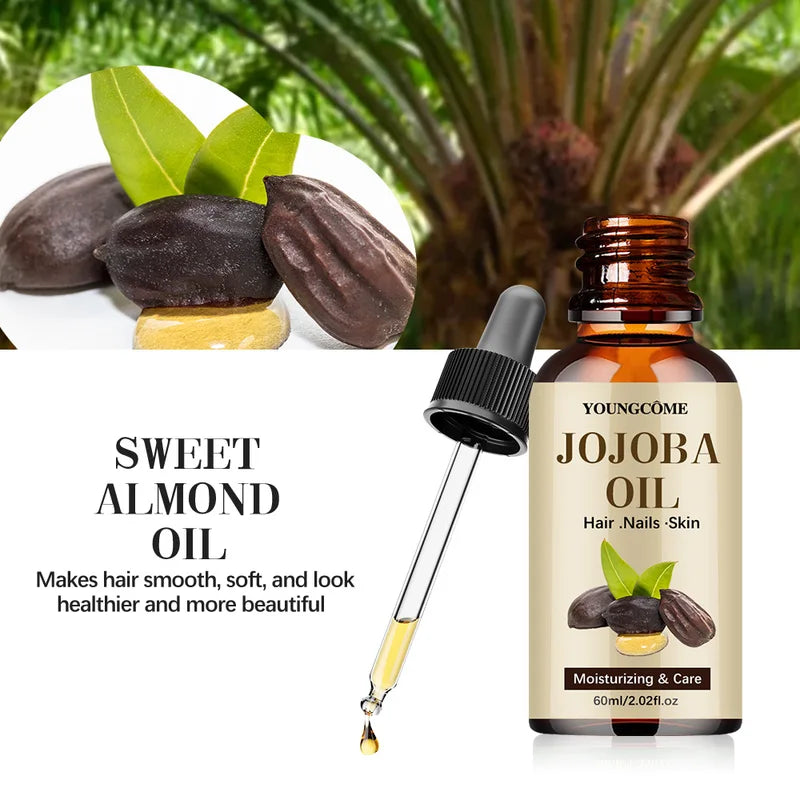 Organic Jojoba Oil - Pure Moisturizing Carrier Oil for Face, Hair, Skin & Nails