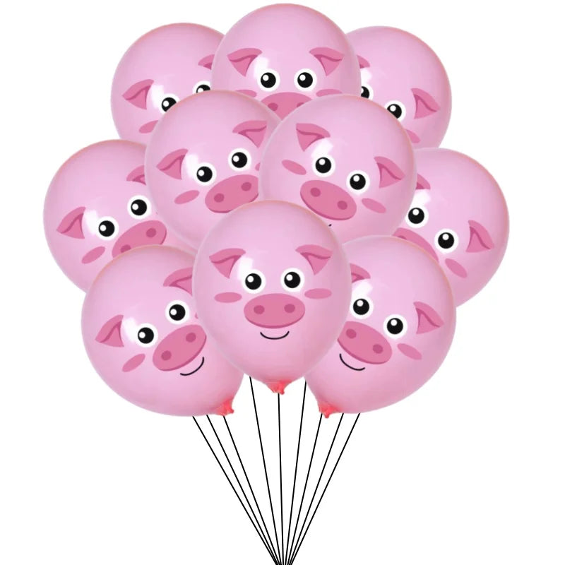 Farm Animal Latex Balloons Set for Birthday Party Decor - 10 or 30 Pieces, 12 Inch