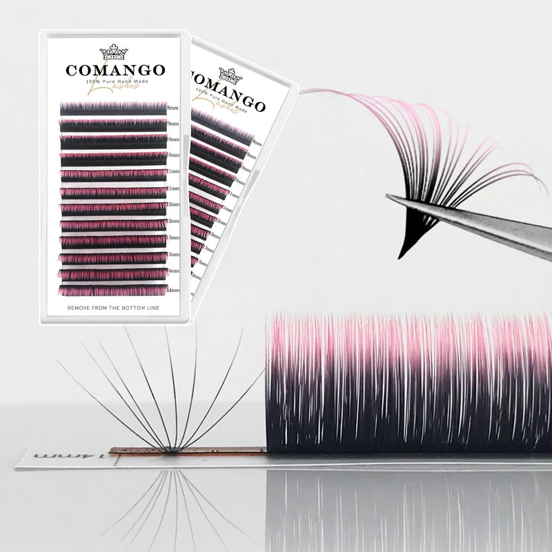 Colored Volume Lash Extensions - Wispy Soft Gradient Fans for Eyelash Artists