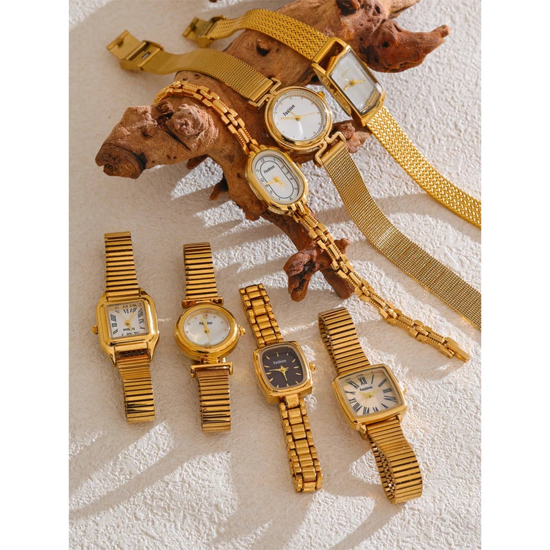 Stainless Steel Ladies Watch with Japan Movement Waterproof 18K Gold PVD Plated Jewelry