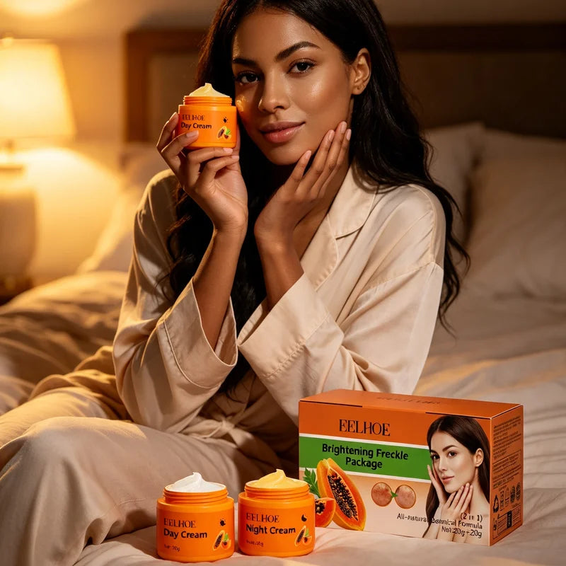 Whitening Freckle Cream Set with Papaya Extract for Dark Spot & Skin Brightening 40g