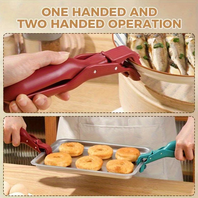 Anti-Scald Kitchen Clip Set - Non-Slip Dish Plate & Pan Holders, Multiple Colors