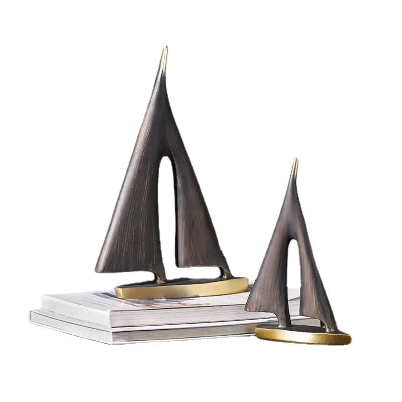 Sailboat Home Decor Ornament for Living Room & Bedroom Resin Craft Gift