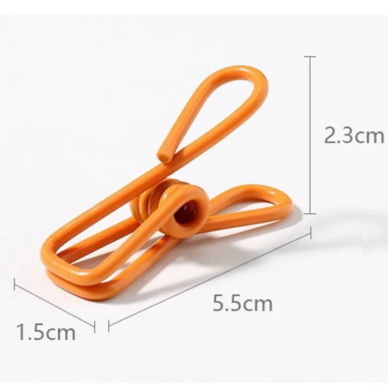 10-100Pcs Multi-Purpose Steel Chip Clips PVC-Coated Food & Clothes Clamp