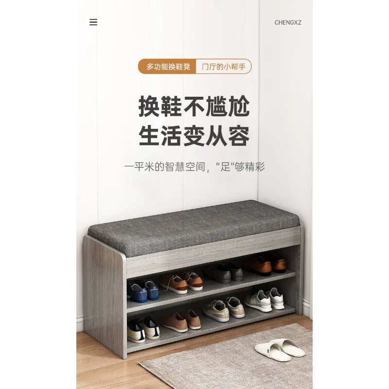 Multi-Color Shoe Change Stool with Integrated Storage for Entryway