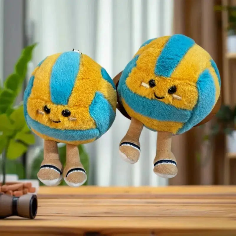 Soft Plush Volleyball Toy Keychain & Bag Decor - Sports-Themed Gift