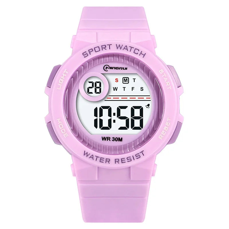 Children's Waterproof LED Alarm Clock with Night Light & Fashionable Color Options