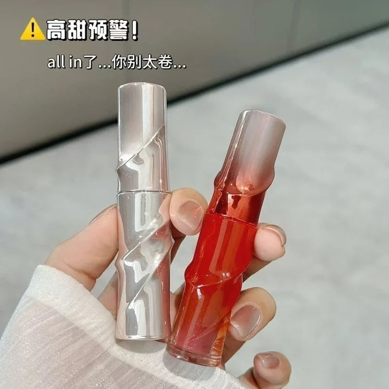 Glossy Lip Stain & Lip Gloss with Sheer Nude Finish - Hyaluronic Plumping Effect