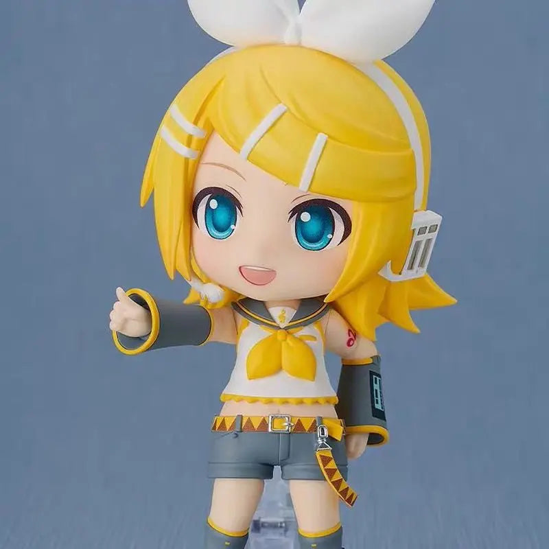 Vocaloid Kagamine Rin Nendoroid Action Figure with Swapable Face Plates Collectible Toy