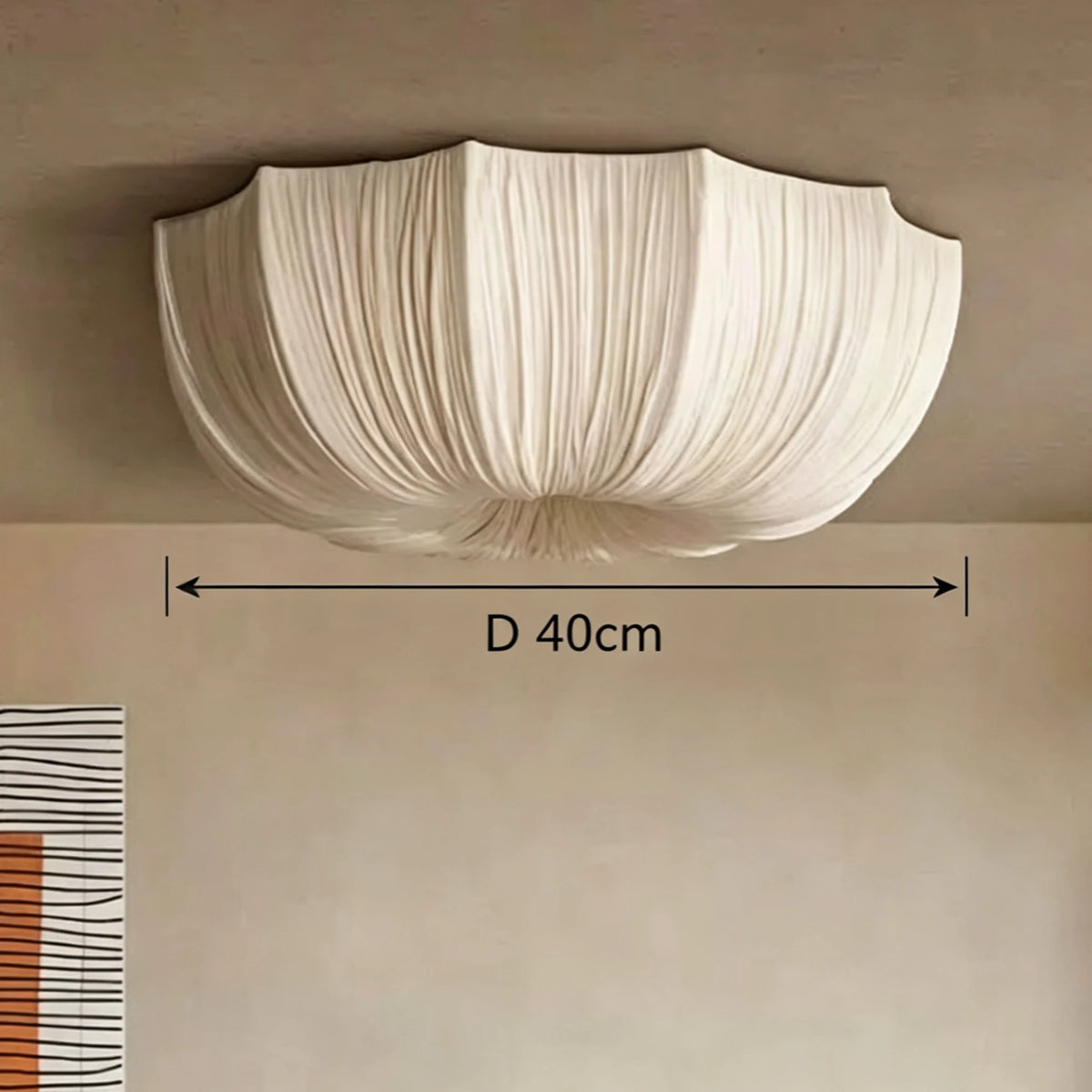 Wabi Sabi Fabric Pendant Lamp with Adjustable Colors for Living & Dining Rooms