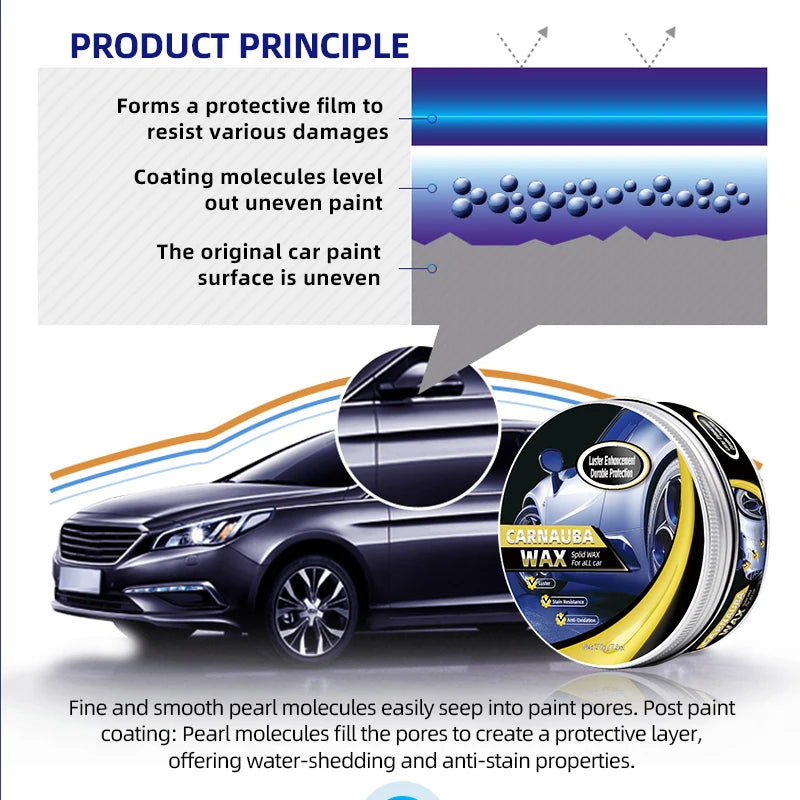 Car Wax Crystal Plating Set Waterproof Glossy Paint Coating for Vehicle Protection