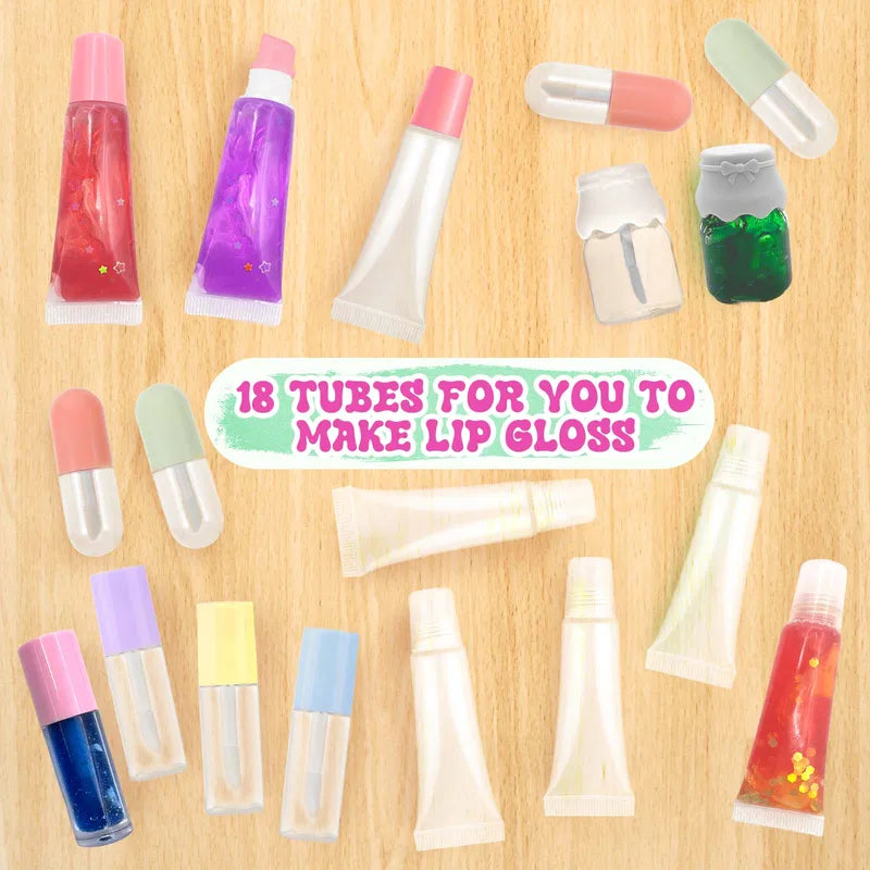 DIY Lip Gloss Making Kit with 70 Pieces Glitter Lip Gloss Set for Beginners