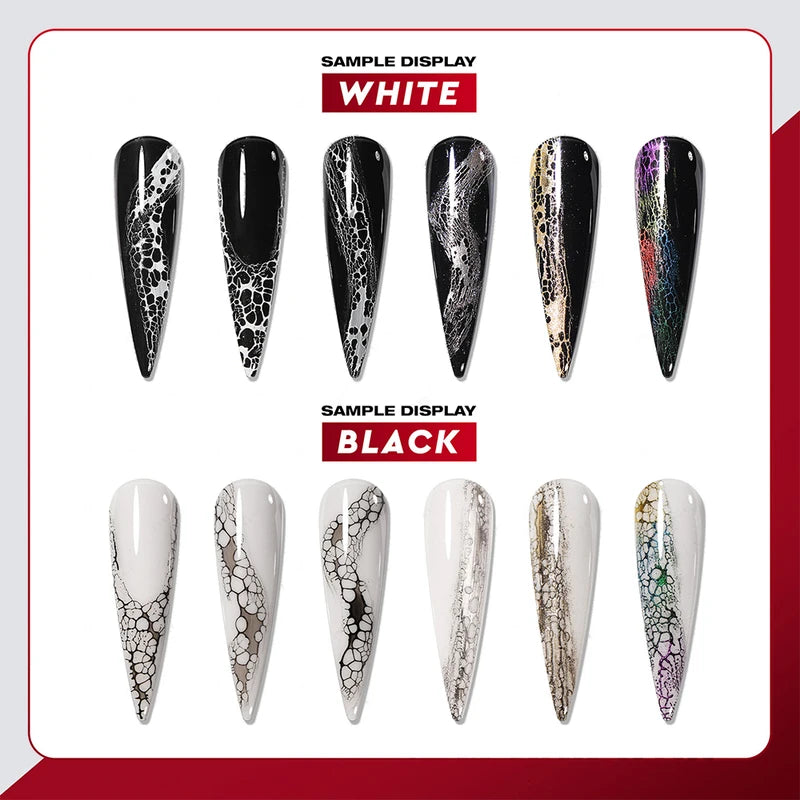 Semi-Permanent Nail Gel Polish with Hole Bubble Wave Texture - 5g, UV & LED Compatible