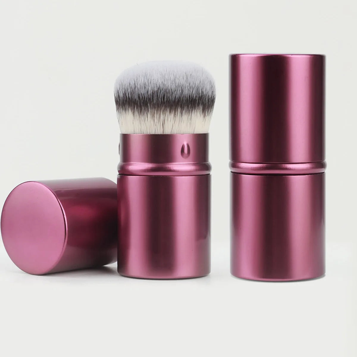 Retractable Kabuki Foundation Brush Travel Makeup Tool for Liquid, Cream & Powder