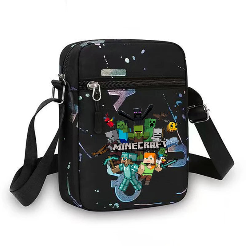 Game Themed Cartoon Shoulder Bag for Men - Style Crossbody Bag with Mobile Phone Storage