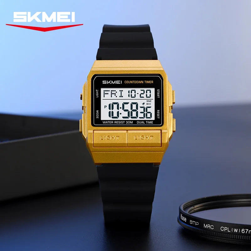Unisex Digital Sports Watch Waterproof LED Night Light Luxury Reloj Hombre