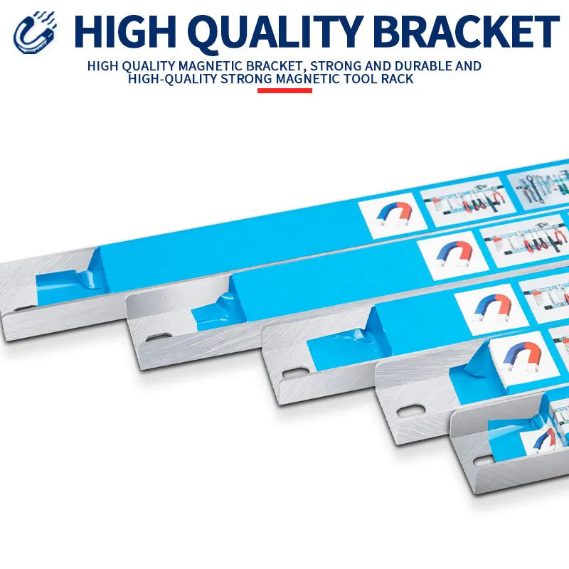 Magnetic Tool Rack Organizer with Strong Adhesive Strips for Kitchen Garage Workshop