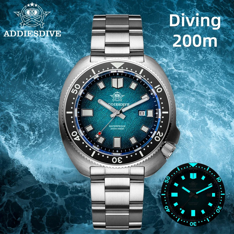 Men's Diving Watch 200m Waterproof Quartz with Sapphire Glass and Luminous Bezel