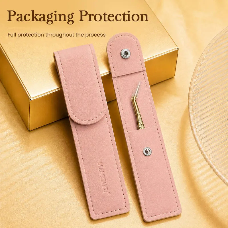 Eyelash Extension Tweezers Fiber Tip Gold Stainless Steel Lash Pickup Tool