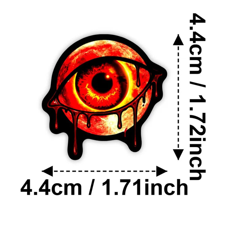 Fluorescent Skull Demon Horror Stickers - 50 Pack for Helmets, Phones, Luggage, & More