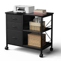 Movable Living Room Storage Cabinet with Fabric Drawers and Steel Frame - Multiple Colors