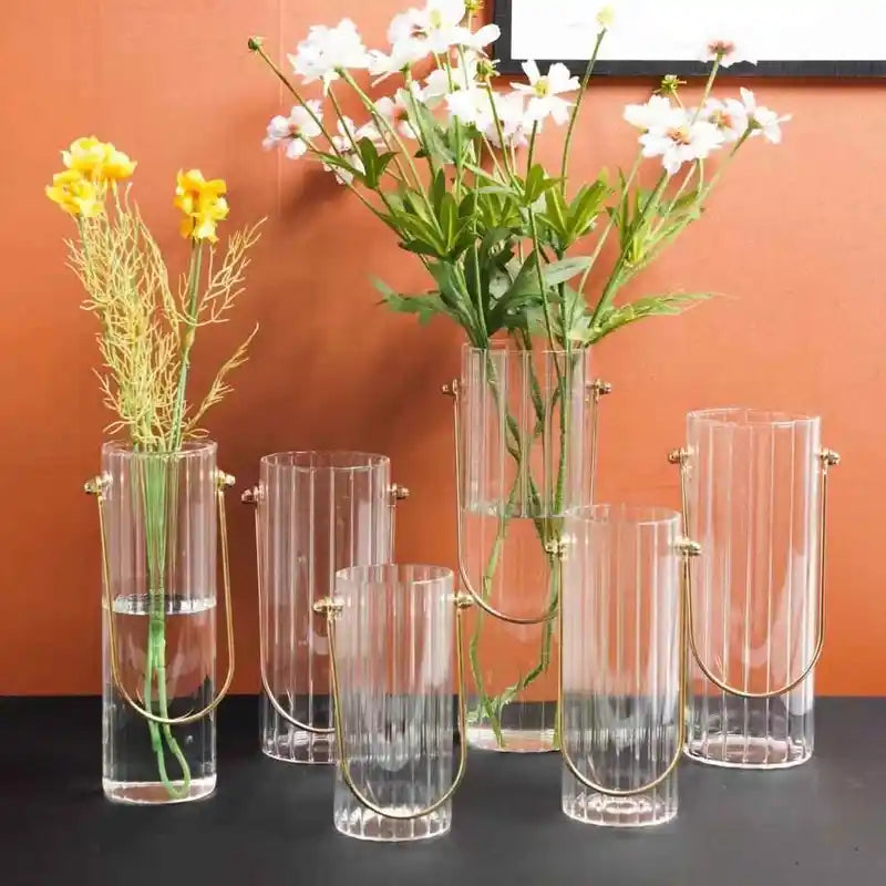 Transparent Glass Flower Vase for Water Cultivation - European Style Desktop Decor