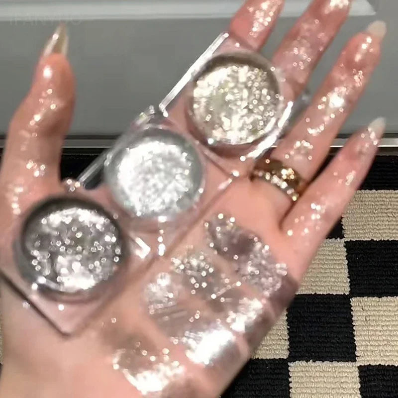 Long Lasting Waterproof Glitter Eyeshadow – Pearlescent Shimmer Makeup for Eyes & Body