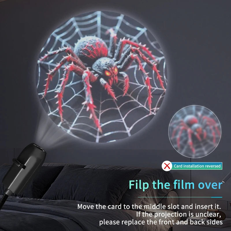 Halloween LED Projection Night Light Pumpkin Ceiling Wall Lamp with Multi-Color Options