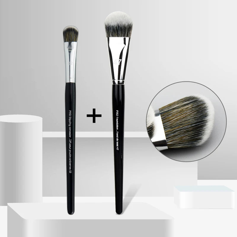 Professional Foundation Makeup Brush Set - Synthetic Face Blenders & Concealer Tools
