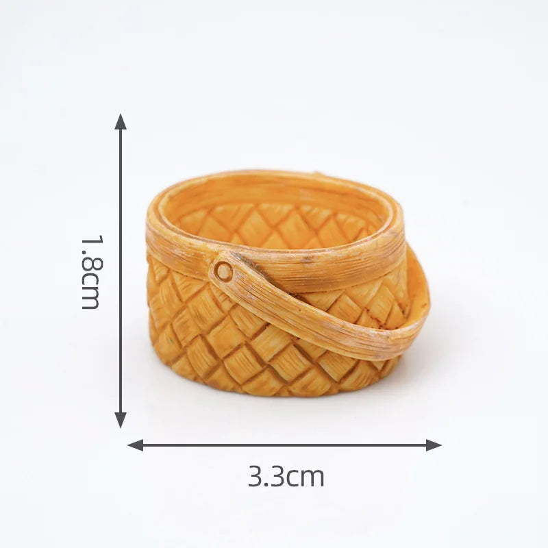Mini Simulated Rattan Basket Dollhouse Food & Decor Accessory - Creative Craft
