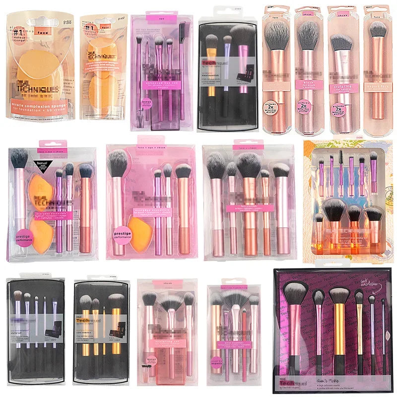 Full Set Makeup Brush Kit with Powder Blusher Eye Shadow & Egg Applicator