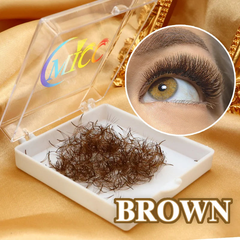 Premade Volume Lash Extensions - Brown PBT Fans, C/D Curl, 8-15mm Length
