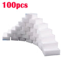100pcs White Melamine Magic Sponge Erasers for Kitchen Bathroom Cleaning