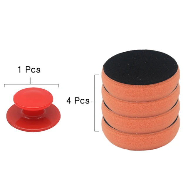 Car Waxing Sponge with Handle and Polishing Pads - Detailing Buffing Kit
