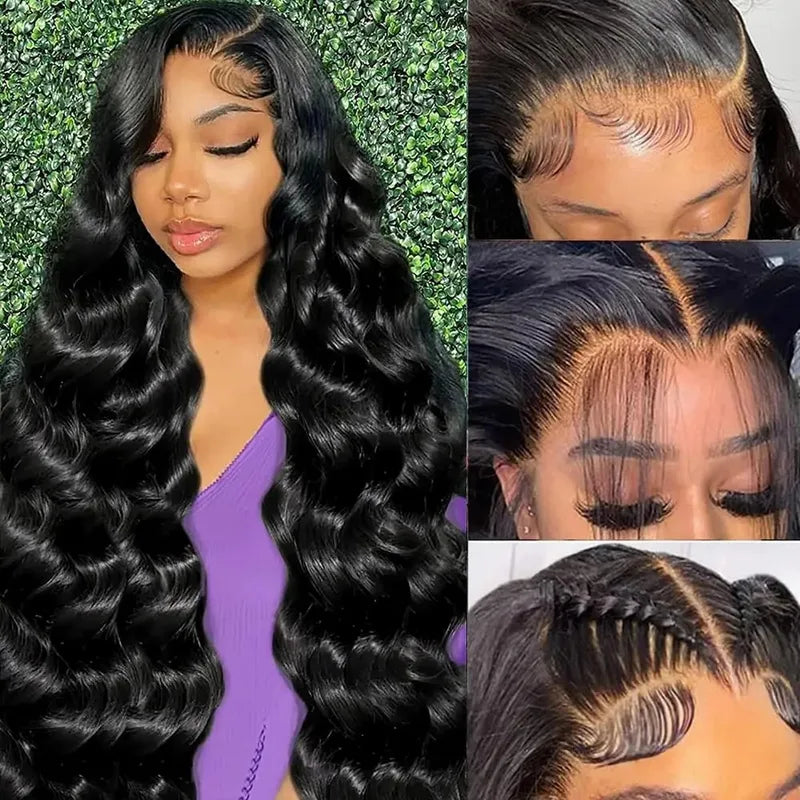 Long Body Wave Lace Frontal Wig 13x6 HD Transparent Lace Human Hair 200 Density