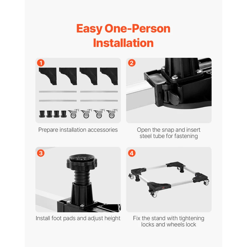 Heavy Duty Furniture Mover Dolly with Locking Wheels - Adjustable Mobile Base for Appliances up to 1100 lbs