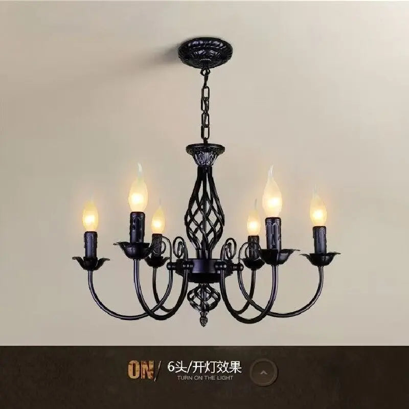 European Retro Indoor Pendant Lights for Living Room Bedroom Kitchen Chandelier