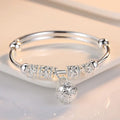 Silver Color Hollow Bell Bangles for Women Adjustable Wedding Jewelry