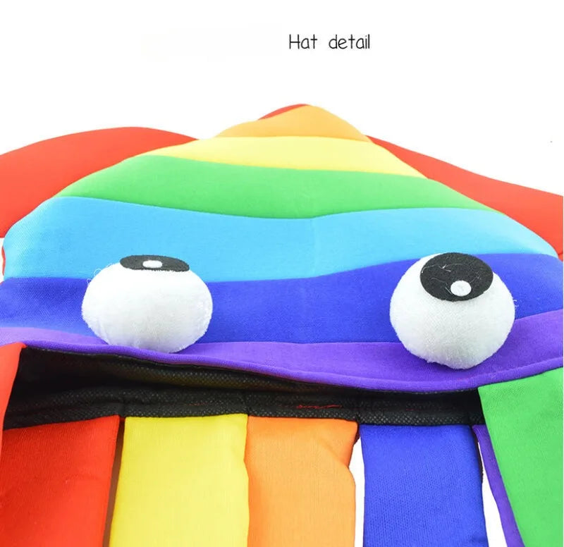 Funny Rainbow Octopus Hat Costume Accessory for Adults and Kids